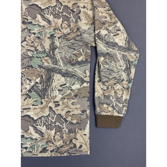 Rare Vintage 90s Y2K Realtree Camo Long Sleeve Shirt Army Nature Tree Pocket T - Picture 8 of 11